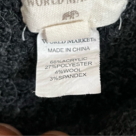 World Market Charcoal Recycled Yarn Knit Lounge Pants Size Small / Med Wide Leg - Picture 9 of 13